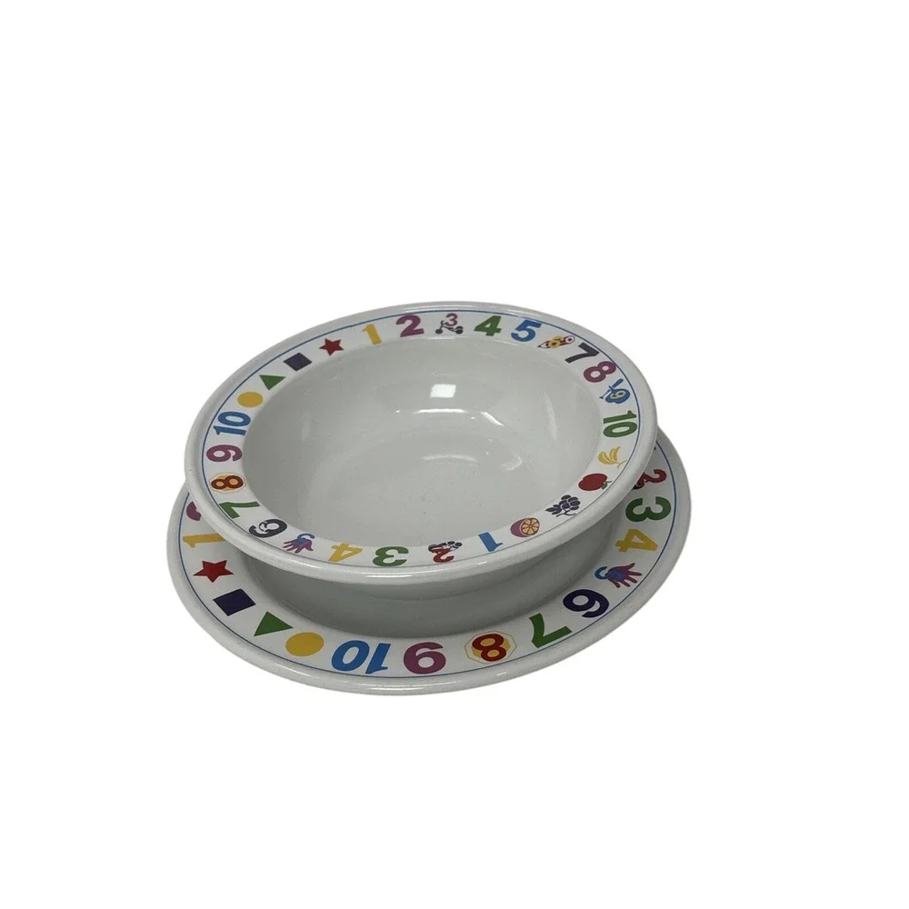 Epoch My Count Ten Childs‎ Plate and Bowl Set Numbers Fruits Shapes 728 Korea